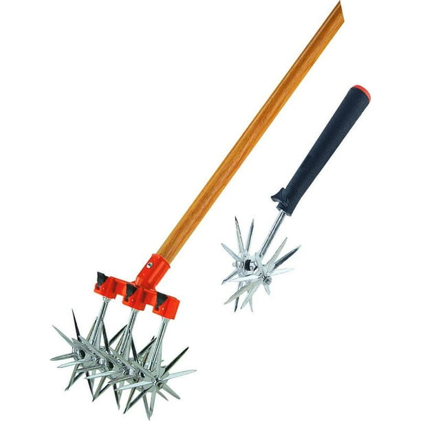 Landscapers Select 980013L Garden Cultivator, 6 in L Tine, Detachable Handle, Red