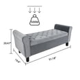 thumbnail image 6 of Fionafurn Velvet End of Bed Storage Ottoman Bench,19.7" D x 51.2" W x 20.5" H, Grey, 6 of 8