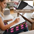 thumbnail image 5 of Haosy Accordion File Organizer Zipper Binder 500 Sheet 6-Tab Expanding File Folder Multi-Pocket 1.2 Inch 3 Ring Pink and Orange Checkered, 5 of 7
