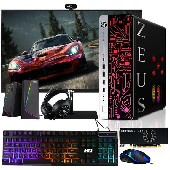 Restored HP G3 Gaming Desktop PC,Intel Core i5 6th Gen,GTX 1050 TI 4GB GDDR5,16GB RAM,256GB SSD + 2TB HDD,27 Inch 165hz Gaming Monitor,RGB Front Panel,RGB Kit,Windows 11 Pro