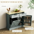 thumbnail image 5 of HOMCOM Tilt Out Trash Can Cabinet with Drawers, Farmhouse Kitchen Cabinet with Hidden Trash Can for Kitchen, Gray, 5 of 9