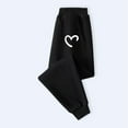 thumbnail image 2 of Odeerbi 2-13 Years Toddler Girls Cotton Sweatpants Love Print Workout Athletic Sports Jogger Pants Comfortable Elastic Waist Casual Loose Joggers, 2 of 4
