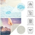 thumbnail image 4 of Dreamtimes Green and Purple Aurora High Absorbent U-Shaped Contour Toilet Rugs Machine Washable, 17.3"x13.4", 4 of 4