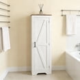 thumbnail image 3 of EGBHDSFT Farmhouse Accent Cabinet - 47.2" White Brown Floor Pantry Storage Cabinet, 3 of 7