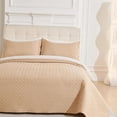 thumbnail image 4 of Legacy Decor Bedspread Coverlet 3 Pcs Set Oversized 100" W x 106" L Queen Size Beige Color, 4 of 7