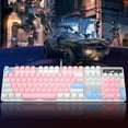 thumbnail image 6 of Mechanical Gaming Keyboard, MageGee 2021 New Upgraded Blue Switch 104 Keys White Backlit Keyboards, USB Wired Mechanical Computer Keyboard for Laptop, Desktop, PC Gamers(White & Pink), 6 of 8