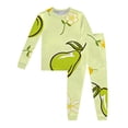 thumbnail image 4 of CPNG Girls Sleepwear Set Cute Fruit Print Crewneck Long Sleeve Top and Matching Pants Soft Comfy Loungewear 2 Piece Set, 4 of 4