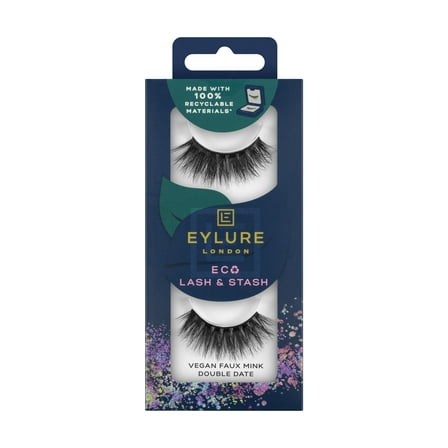 Eylure Eco Lash & Stash Vegan Faux Mink Eyelashes, Double Date