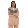 thumbnail image 3 of Beige - V neck Collar - Plus Size Tracksuit Sets - Alia, 3 of 6