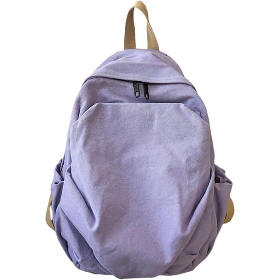 Women's canvas bag, men's and women's large capacity leisure backpack, men's and women's travel backpack (Green,One Size)