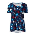 thumbnail image 4 of Fiudx Ofertas Del Día Moda Mujer Casual Cuello Redondo Impresión Blusa Manga Corta Camiseta Verano Tops, 4 of 5