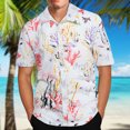 thumbnail image 2 of LYXSSBYX Big and Tall Mens Shirts Short Sleeves Clearance Men's Hawaiian Print Lapel Short Sleeve Shirt, 2 of 7