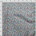 thumbnail image 3 of oneOone Viscose Jersey Light Blue Fabric Leaves & Flowers Floral Fabric For Sewing Printed Craft Fabric By The Yard 60 Inch Wide, 3 of 5