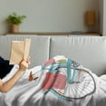 thumbnail image 3 of Bicycle Soft Flannel Fleece Blanket, Classic Touring Bike with Derailleur and Saddlebags Healthy Active Lifestyle Travel, Cozy Plush for Indoor and Outdoor Use, 50" x 70", Multicolor, by Ambesonne, 3 of 5