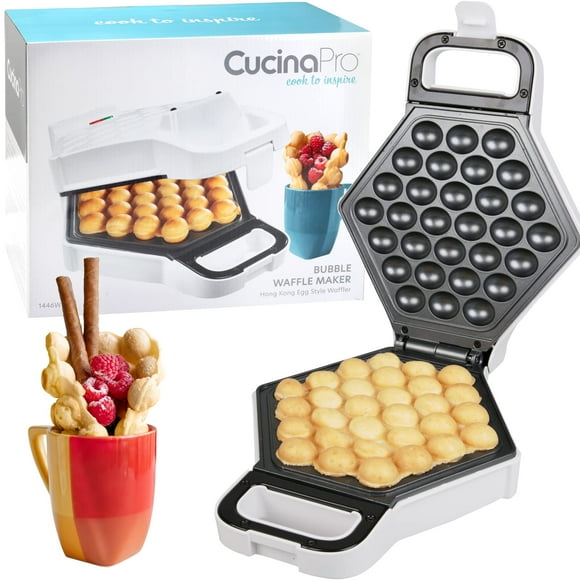 Bubble Waffle Maker- Electric Nonstick Hong Kong Egg Waffler Iron Griddle w Ready Indicator Light- Ready in under 5 Mins w Recipe Guide- Homemade Ice Cream Cones- Holiday