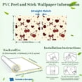thumbnail image 2 of Peel and Stick Wallpaper Cherry Heart Bows Sparkles Warm Tones 24in x 118in Contact Paper Removable Self Adhesive Wall Mural Wall Decor for Bedroom Kitchen Cabinets, 2 of 8