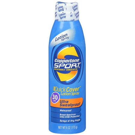 Coppertone Sport Quick Cover Sunscreen Lotion Spray, SPF 30, 6 Oz.