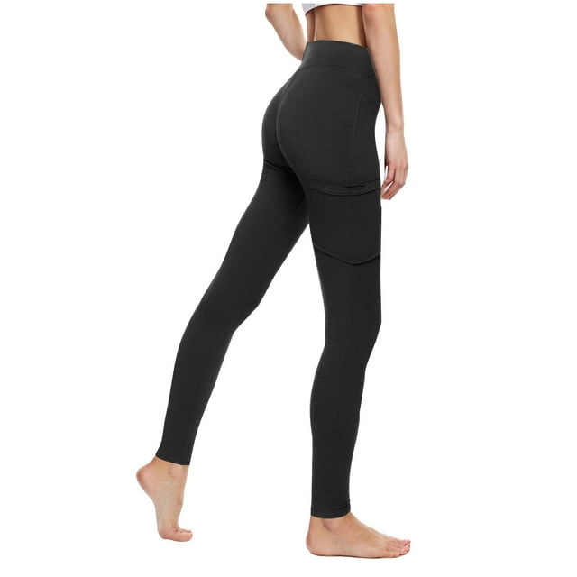 cfhntfmh Leggings pour Femmes Pantalon de Yoga Taille Haute avec Poches à Rabat Entraînement Cargo Extensible Course Pantalon de Yoga