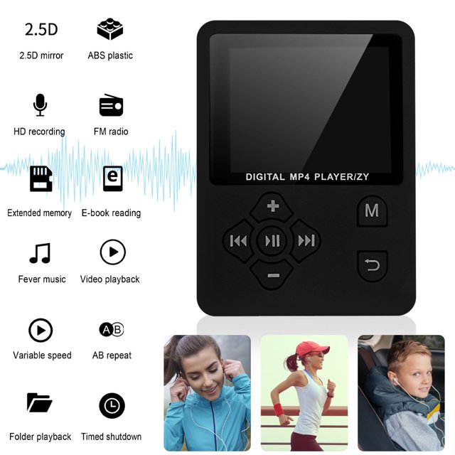 Mini MP3 MP4 Reproductor de música digital Pantalla TFT de 1.8 pulgadas Grabadora de sonido FM MP3 digital portátil Grabación de voz