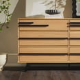 thumbnail image 4 of Walker Edison 60” Contemporary Solid Wood 6-Drawer Dresser, Natural Pine, 4 of 16