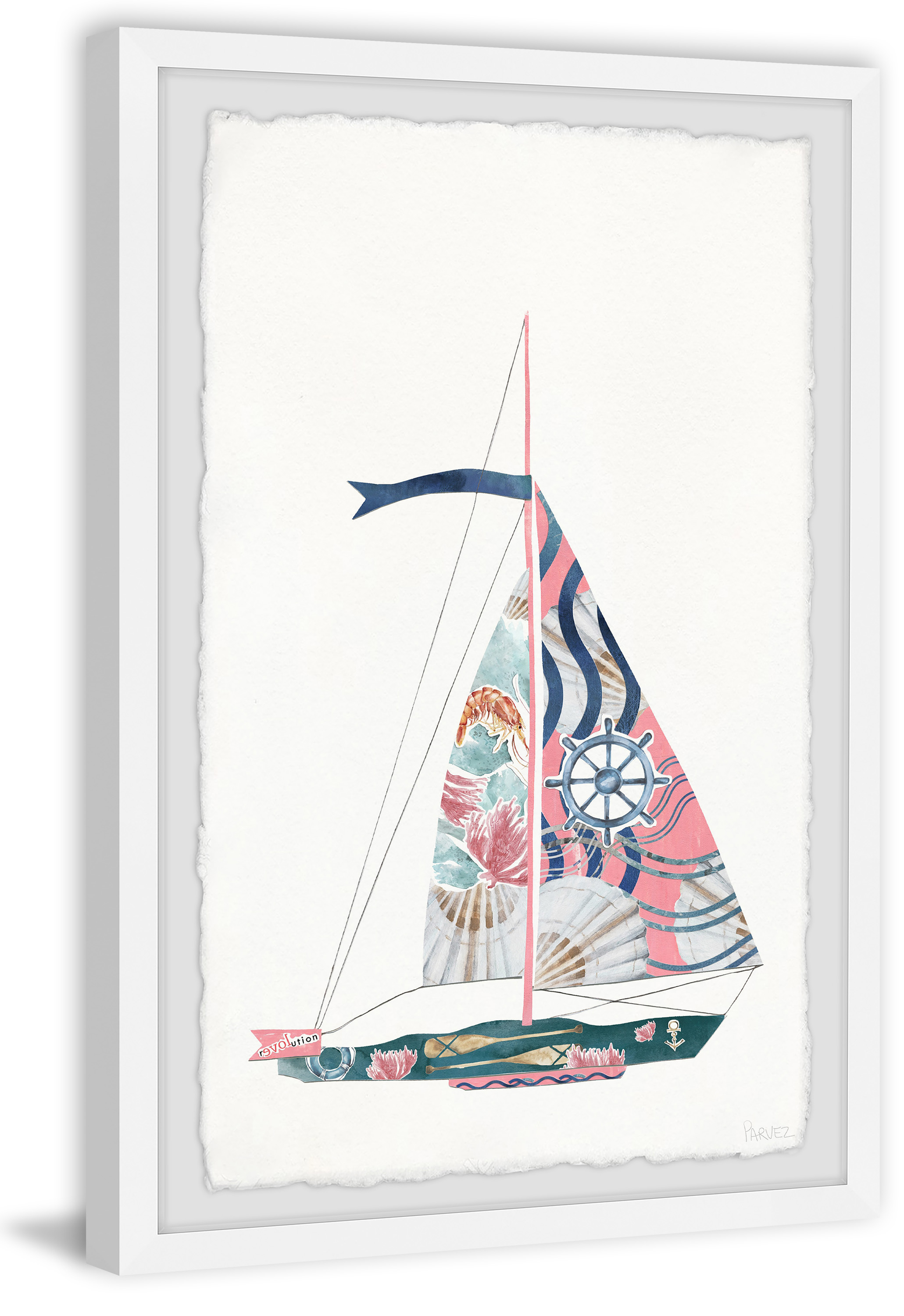 Parvez Taj Sailing Pink Framed Wall Art