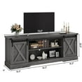 thumbnail image 4 of Chvans Farmhouse TV Stand for up 80" TVs/36" Fireplace, 70" Large Entertainment Center Console Table with Barn Door/Adjustable Shevles, 4 of 10