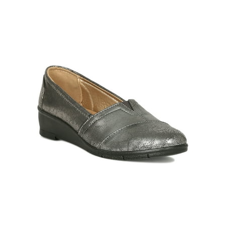 

New Women Refresh Dido Leatherette Slip On Low Wedge Heel Loafer Flat