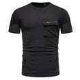 thumbnail image 2 of WAENQINLA Mens T Shirt Casual Short Sleeve Shirts Stylish Crew Neck Basic Tees with Front Pocket Zipper Athletic T Shirts, 2 of 4