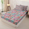 thumbnail image 2 of jejeloiu Cheerful Paisley Zipper Twin Comforter Sets with Fitted Sheet and 2 Pillowcases,Bright Motif Zipper Bedding Set For Adults,Pastel Multicolor,Reversible,4-Piece, 2 of 7