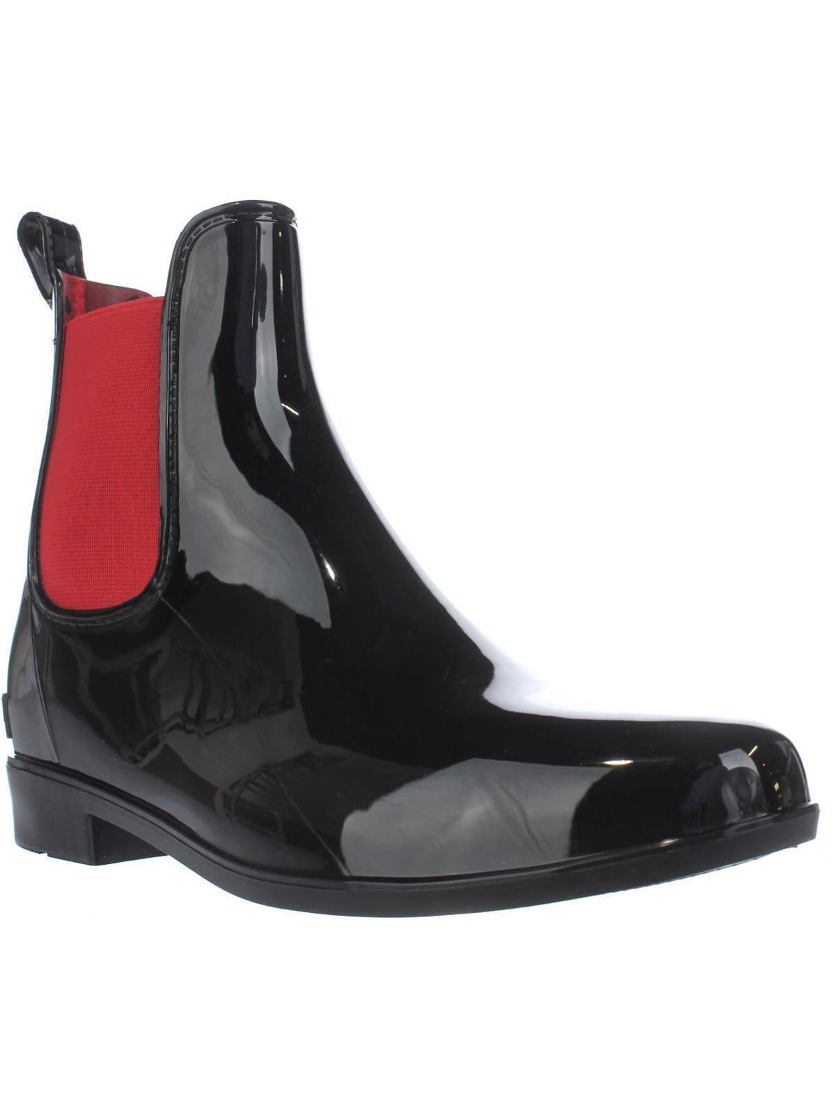 ralph lauren black and red rain boots