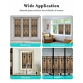 thumbnail image 6 of Window Privacy Film Rustic Wooden Door Stained Glass Window Film Decorative Sun Block Window Cover Brown Black Farmhouse Country Vintage Window Clings Static Adhesive Sticker for Bathroom 23.6"x59", 6 of 7