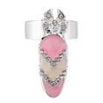 thumbnail image 1 of Corona Bowknot Crystal Finger Nail Art Anillos Armadura Dorada Anillo Cola Conjunta Joyería para Fiesta 5#, 1 of 8