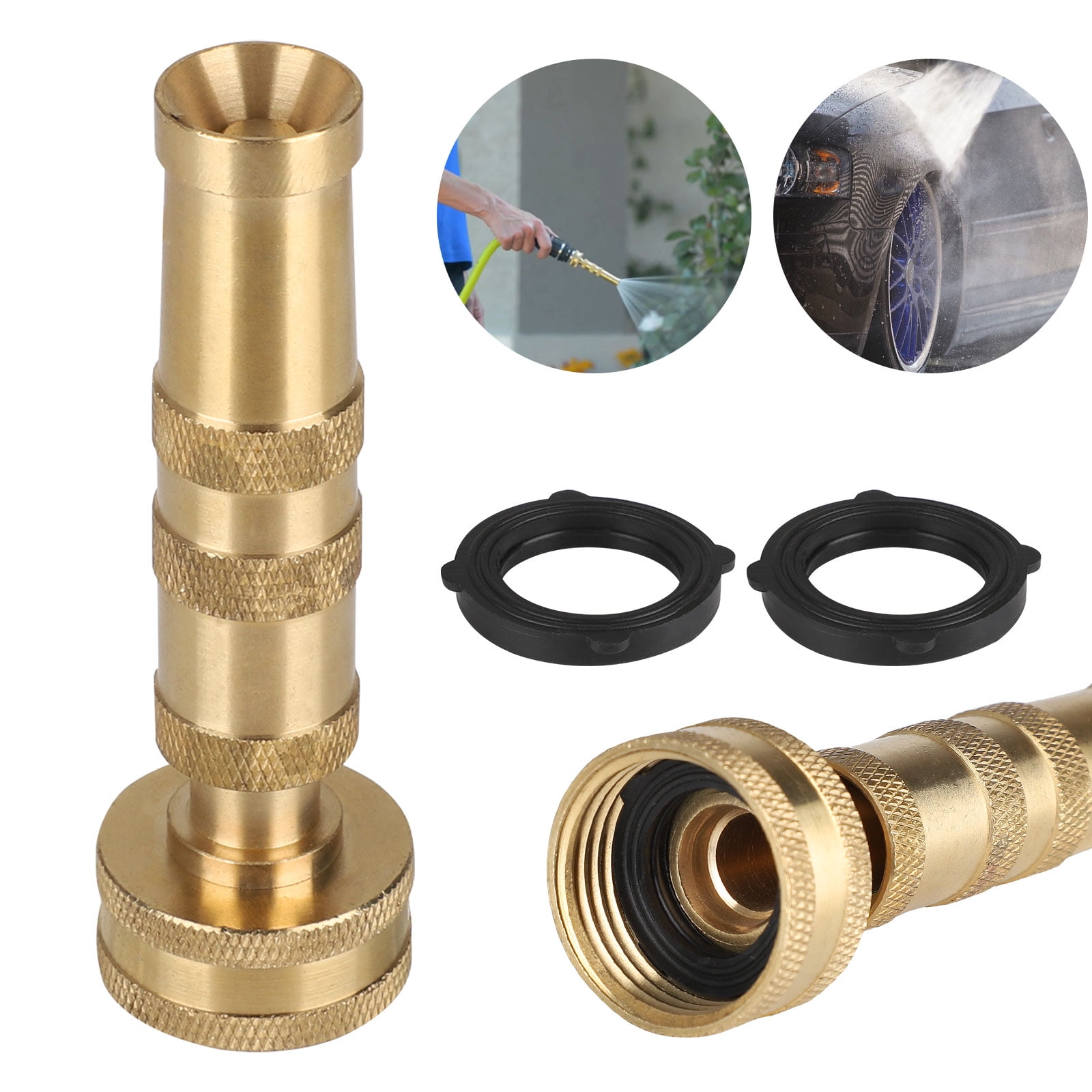 Solid Brass Fittings Made USA Water Hose Nozzle High Pressure For Car Garden 