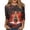 01-Deep Red, variant on Women's Christmas Tree Print Round Neck 3/4 Sleeve T-Shirt Pullover - Deep Red - M
