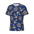 thumbnail image 5 of Vsdgher Anchors and Nautical Print Men's Dry Fit Mesh Athletic Shirts Moisture Wicking Tennis T-Shirt Tops, 5 of 9