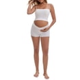 thumbnail image 2 of INSPIRE CHIC Women's Ice Silk Anti-Chafing Maternity Knickers High Rise Tummy Support Lightweight No Trace Panties XL White, 2 of 5