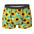 thumbnail image 6 of Men's Boxer Briefs, Sunflowers With Green Leaves Soft Comfy Mens Underwear Boxer Briefs Breathable With Widen Waist, 6 of 7