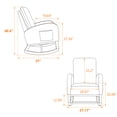 thumbnail image 7 of Rocking Chair, Modern Sherp Upholstered Accent Glider Chair with High Back and Side Pocket, Tufted Armchair Lounge Chair with Rubber Wood Legs for Living Room, Bedroom, Office, Green, 7 of 7
