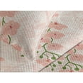 thumbnail image 3 of Ambesonne Soft Floral Quilted Coverlet 3 Pcs, Romantic Orchid Flowers, Queen Size, Blush Olive Green, 3 of 4