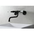 thumbnail image 2 of Kingston Brass KS516MB Wall Mount Bathroom Faucet, Matte Black, 2 of 5