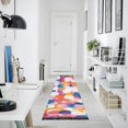 thumbnail image 4 of Yayeee Runner Rug for Bedroom 2'x6' Machine Washable Hallway Non Slip Mat, White Colorful Circles, 4 of 8