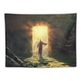 thumbnail image 5 of Chilfamy Jesus Tapestry Empty Tomb Jesus Crucifixion Shroud Art Wall Decor Resurrection of Jesus Backdrop with Cross Tapestry Easter Backdrop Church Poster Home Decor for Bedroom Painting, 5 of 6