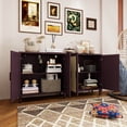 thumbnail image 2 of MDQMD Modern 70'' Farmhouse Brown Rattan Sideboard with 4 Doors,Accent Cabinet with Adjustable Shelves,Rattan Buffet Cabinet for Living Room, 2 of 8