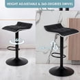 thumbnail image 4 of Modern Swivel Bar Stools Set of 2, PU Leather Counter Height Adjustable Barstools Backless Dining Kitchen Island Stools with Footrest up to 330lbs, Black, 4 of 8