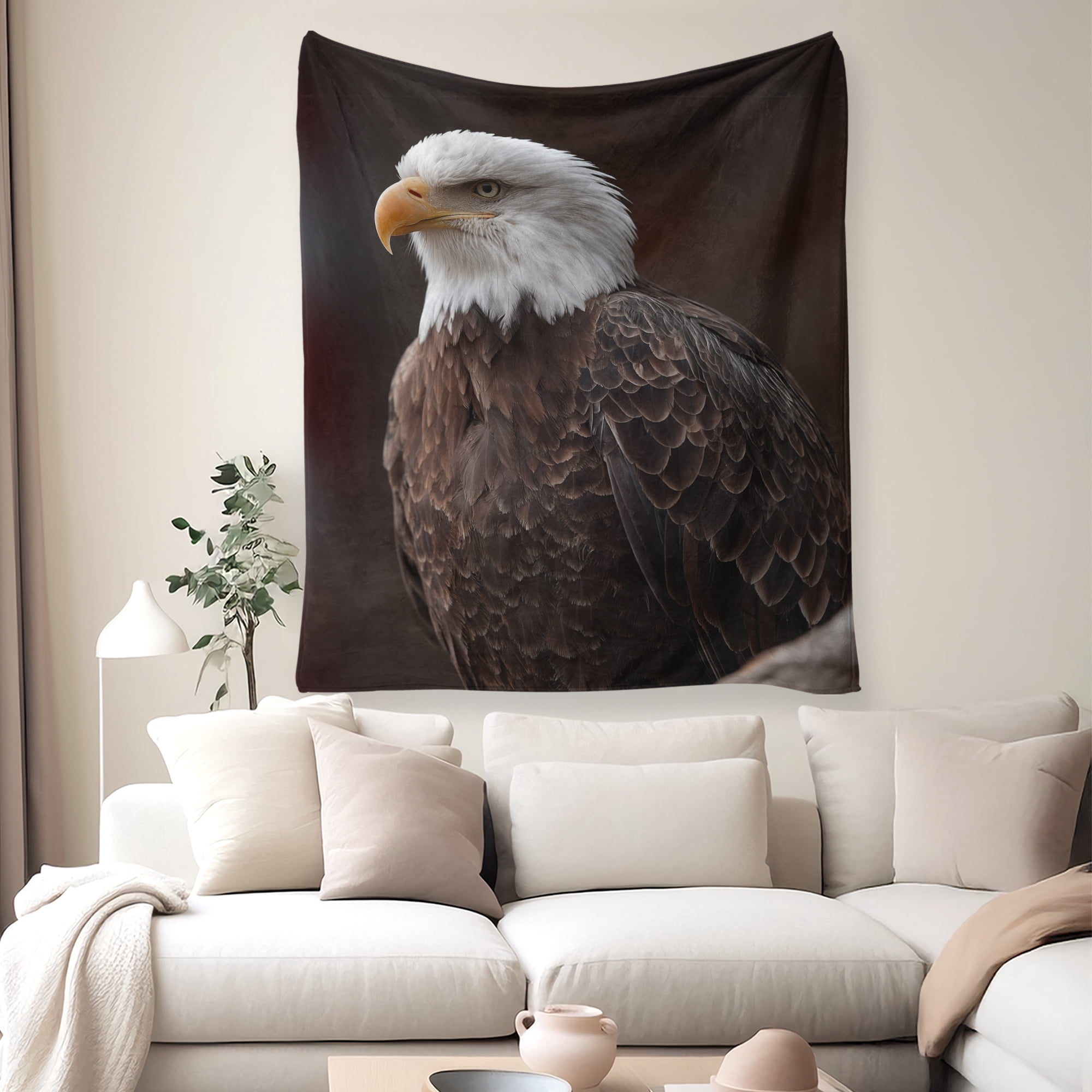 Flannel Fleece Twin Blanket, Soft Large Twin Blanket, Lightweight Cozy Plush Twin Blanket Fit Sofa Bed, 60"x80", Eagle