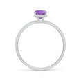 thumbnail image 2 of ANGARA Natural Thin Shank Cushion Cut Amethyst Ring With Diamond Accents in 14K White Gold for Women (Size-7x5mm) | February Birthstone, Anniversary, Jewelry Gift for Women | Natural Amethyst Ring, 2 of 8