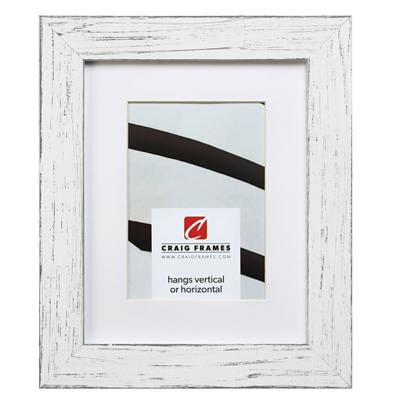 Craig Frames Jasper, 5x7 inch Country Marshmallow White Picture Frame Matted for a 4x6 Photo