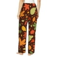 thumbnail image 3 of Balery Autumn Leaves print Women's Pajama Pants,Ultra Lightweight Pjs,Lounge Pant-Medium, 3 of 9