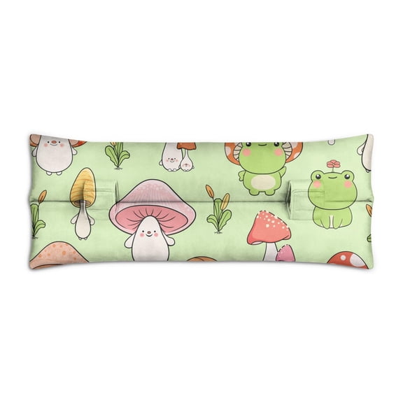 Frog & Plant Print Post-Surgery Seatbelt Pillow - Mastectomy Breast Cancer Heart Surgery Recovery Pad with Secure Straps & Machine Washable (Forest Theme)