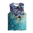 thumbnail image 4 of Women's Tank Tops Summer Casual Floral Print Crew Neck Sleeveless Plus Size Shirts Loose Fit Tunic Tops (L, Multicolor 1), 4 of 4